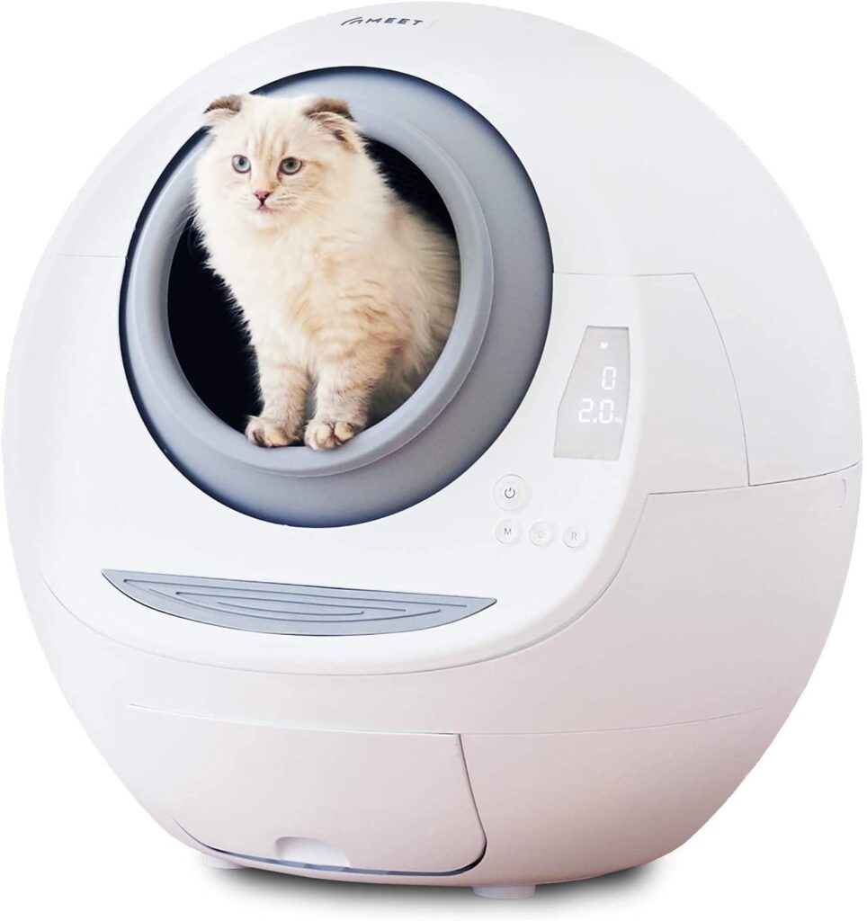 捧呈 空豆4478ELS PET猫 トイレ 自動 全自動ネコトイレ 定期自動清掃 センサー付き 飛散防止 スマホ管理 専用APP 日本語説明書付き 